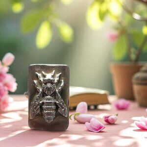 Honey Bee Ring, White Copper, Size 7.5